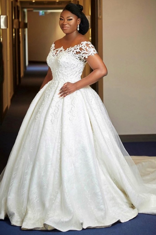 2023 Plus Size A Line Wedding Gown With Jewel Neckline, Long Sleeves,  Beaded Sequins, And Pearls Perfect For Church Brides From Bestdeals,  $200.57 | DHgate.Com