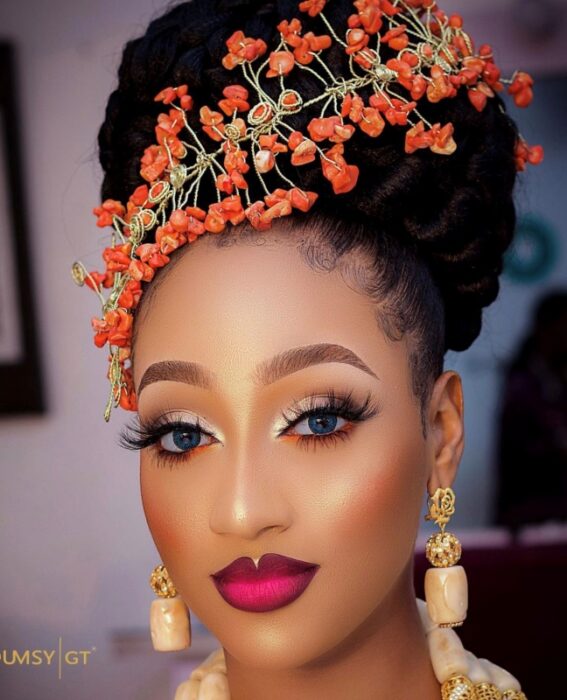 Igbo Traditional Bride Glam.MUA byDumsyglowtouch-OmaStyle Bride Wedding blog