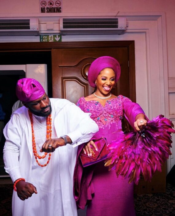 NKXX wedding-The beautiful couple -Yoruba traditional wedding reception -OmaStyle Bride blog feature