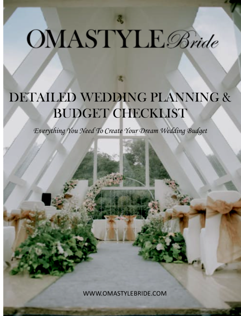Omastyle bride wedding checklist
