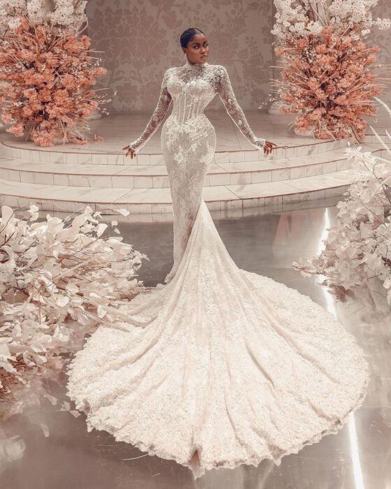 Veekee James the bride wedding dress