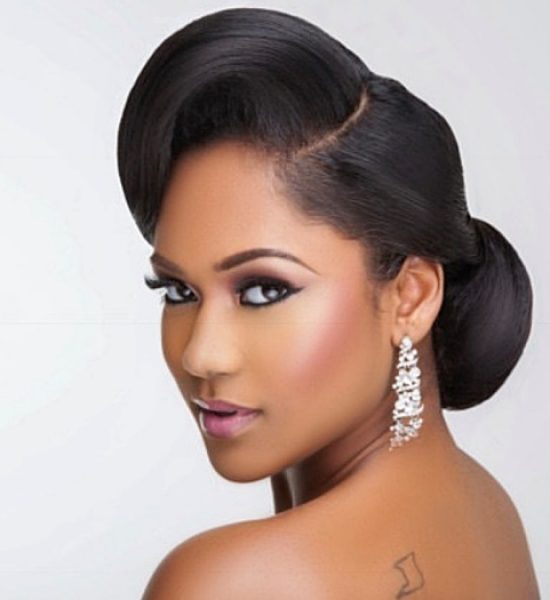 AvosHair-sultry-bridal - Black Bridal wedding up-do hairstyle -OmaStyle Bride