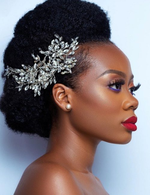 HairGuruStudios-Black Bridal wedding up-do hairstyle -OmaStyle Bride