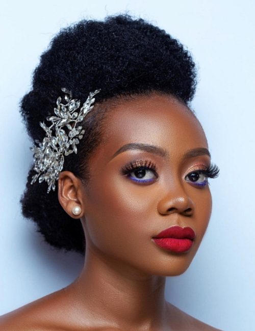 HairGuruStudios-Black Bridal wedding up-do hairstyle -OmaStyle Bride