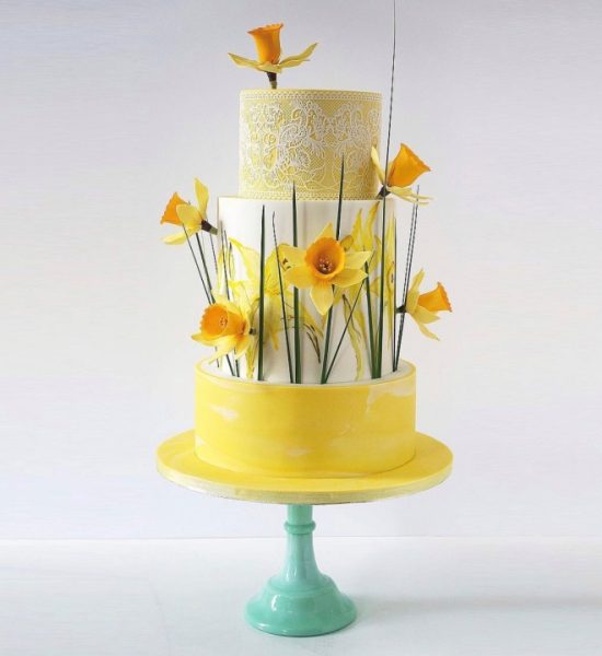 Beautiful Inspiring Yellow Wedding Cake